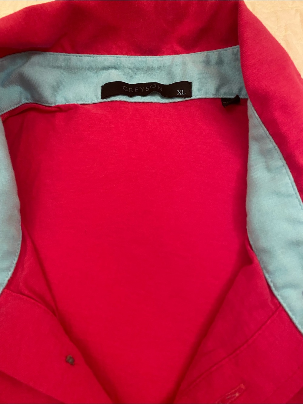 Greyson Hot Pink Shirt with Light Blue Trim
